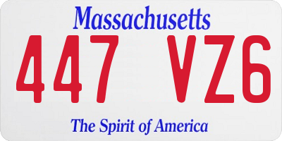 MA license plate 447VZ6
