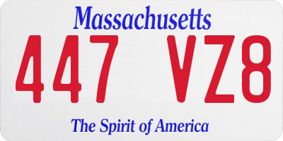 MA license plate 447VZ8