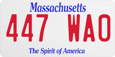MA license plate 447WA0