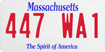 MA license plate 447WA1