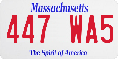 MA license plate 447WA5