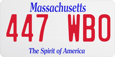 MA license plate 447WB0