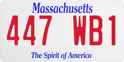MA license plate 447WB1