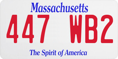 MA license plate 447WB2