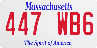 MA license plate 447WB6