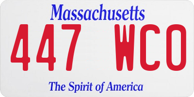 MA license plate 447WC0