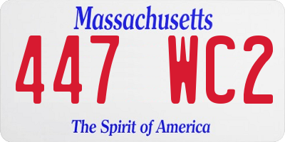 MA license plate 447WC2