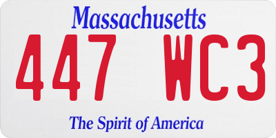 MA license plate 447WC3