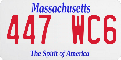 MA license plate 447WC6