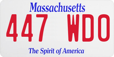 MA license plate 447WD0