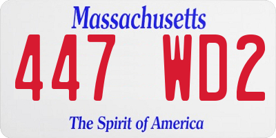 MA license plate 447WD2