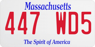 MA license plate 447WD5