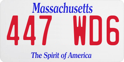 MA license plate 447WD6
