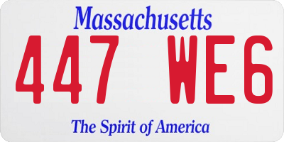MA license plate 447WE6