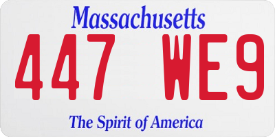 MA license plate 447WE9