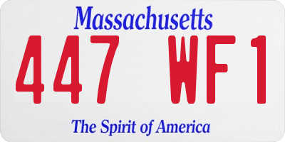 MA license plate 447WF1