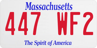 MA license plate 447WF2