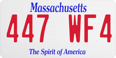 MA license plate 447WF4
