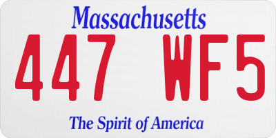 MA license plate 447WF5
