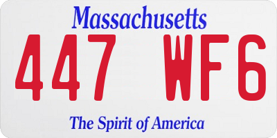 MA license plate 447WF6