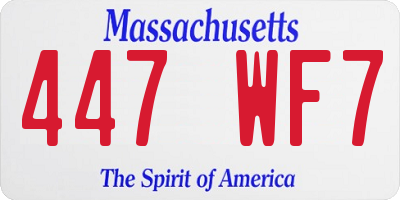 MA license plate 447WF7