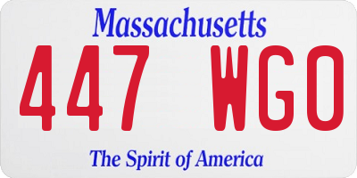 MA license plate 447WG0