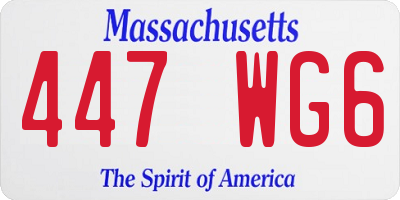 MA license plate 447WG6