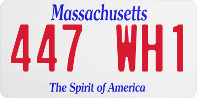 MA license plate 447WH1
