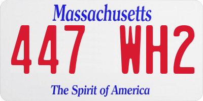 MA license plate 447WH2