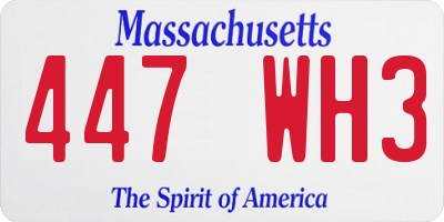 MA license plate 447WH3