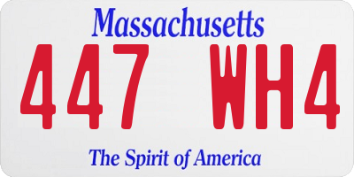 MA license plate 447WH4