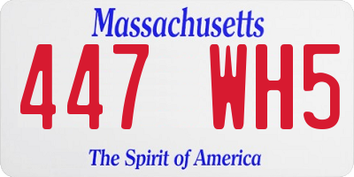 MA license plate 447WH5