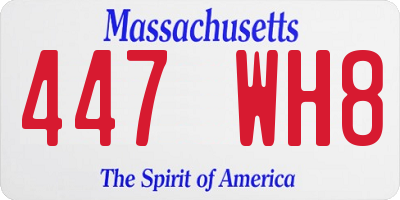 MA license plate 447WH8
