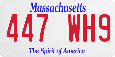 MA license plate 447WH9