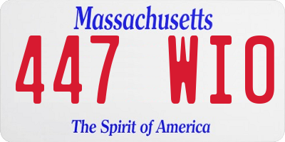 MA license plate 447WI0