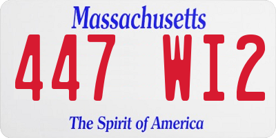 MA license plate 447WI2