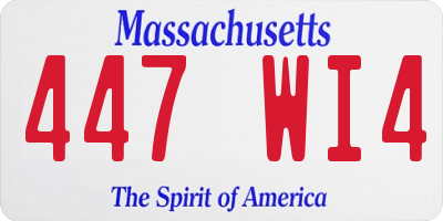 MA license plate 447WI4