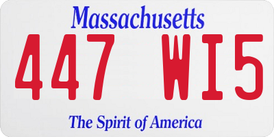 MA license plate 447WI5