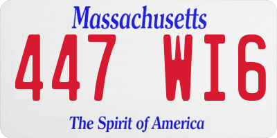 MA license plate 447WI6