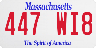 MA license plate 447WI8
