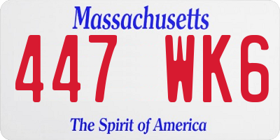 MA license plate 447WK6