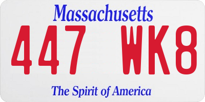 MA license plate 447WK8
