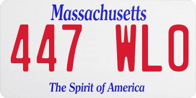 MA license plate 447WL0