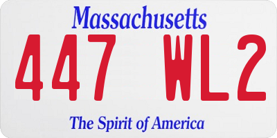 MA license plate 447WL2