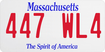 MA license plate 447WL4