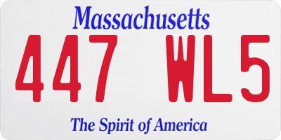 MA license plate 447WL5