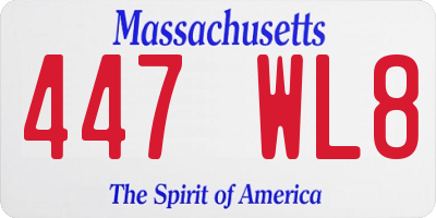 MA license plate 447WL8