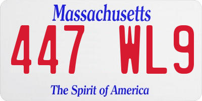 MA license plate 447WL9