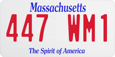 MA license plate 447WM1