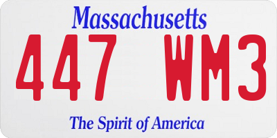 MA license plate 447WM3